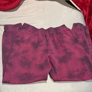 PINK Victoria's Secret Burgundy Tie-Dye Joggers